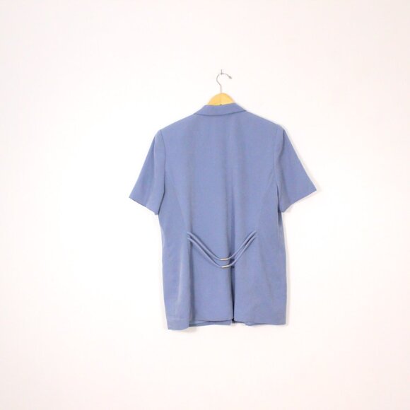 *Moda Petite Blue Short Sleeve Blazer - Picture 6 of 6